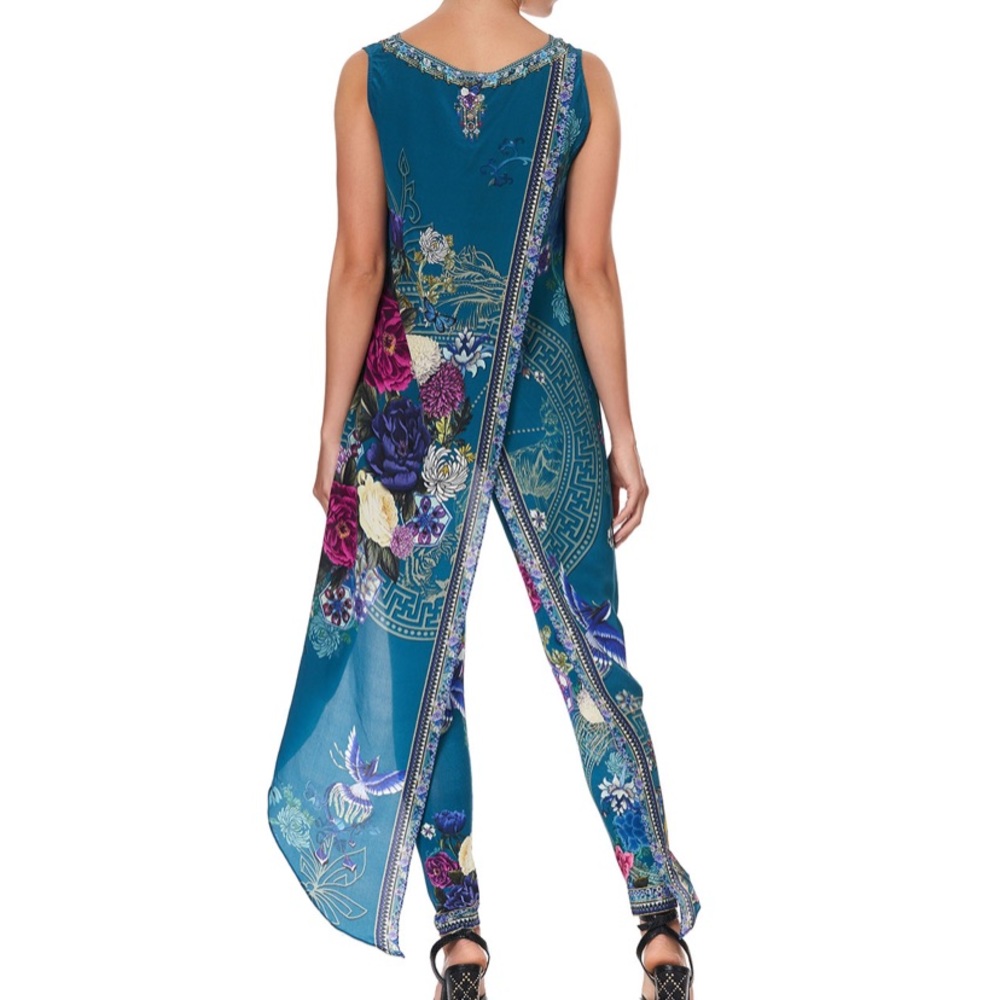 Camilla teal Lunar Gazing silk blouse NWT XS/S - Picture 4 of 12